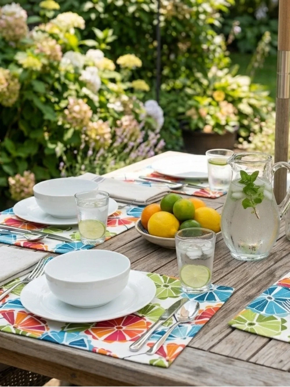 Split-P Parasol 100% Cotton Placemats Set of 4 Summer Patio Umbrella  13x19